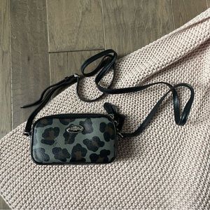 COACH leopard print crossbody bag